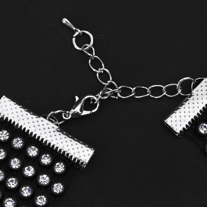 Чокер «Сетка» со стразами, цвет белый в чёрном, L=32см Чокер «Сетка» со стразами, цвет белый в чёрном, L=32см