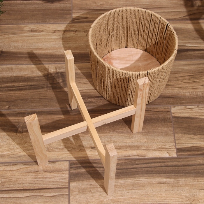 Набор плетёных кашпо, 3 шт, 29х29х22 см, цв. тёмно-бежевый Набор плетёных кашпо, 3 шт, 29х29х22 см, цв. тёмно-бежевый