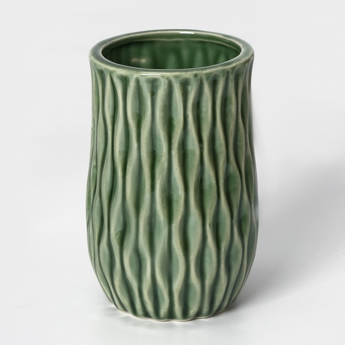 Набор аксессуаров для ванной комнаты Доляна «Волны», 4 предмета (дозатор 340 мл, мыльница, 2 стакана 330 мл), цвет зелёный Набор аксессуаров для ванной комнаты Доляна «Волны», 4 предмета (дозатор 340 мл, мыльница, 2 стакана 330 мл), цвет зелёный