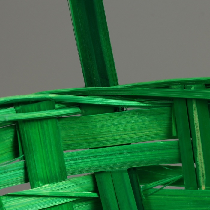 Корзина плетеная, D21 х 10/34 см, зелёный, бамбук Корзина плетеная, D21 х 10/34 см, зелёный, бамбук