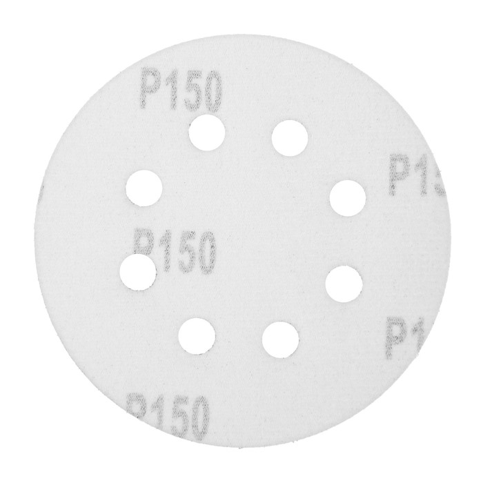 Круг абразивный шлифовальный под Круг абразивный шлифовальный под "липучку" ТУНДРА, перфорированный, 125 мм, Р150, 10 шт.