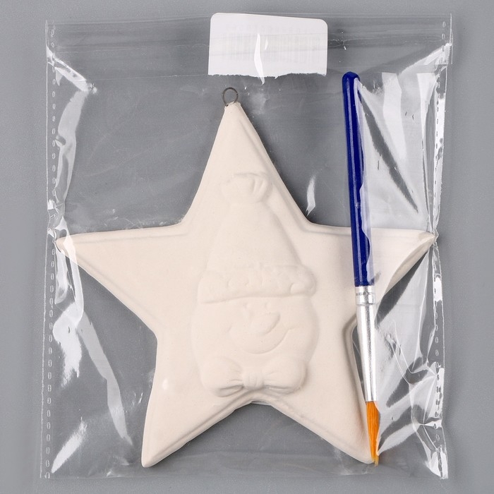 Новый год! Ёлочное украшение под раскраску «Звезда со снеговиком», с подвесом Новый год! Ёлочное украшение под раскраску «Звезда со снеговиком», с подвесом