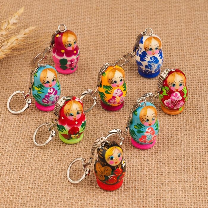 Брелок  Брелок "Матрёшка", 4,5х2,5 см, ручная роспись, микс