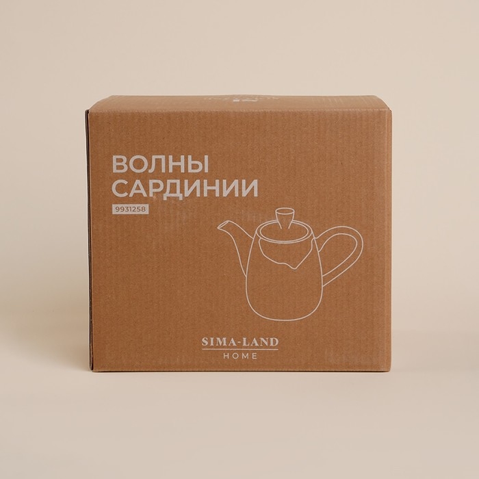 Чайник заварочный фарфоровый SL Home «Волны Сардинии», 1,3 л, 23×12,5×18,4 см, цвет бежевый Чайник заварочный фарфоровый SL Home «Волны Сардинии», 1,3 л, 23×12,5×18,4 см, цвет бежевый