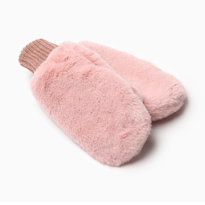 Варежки для девочки двойные, розовый/микс, размер 14 Варежки для девочки двойные, розовый/микс, размер 14