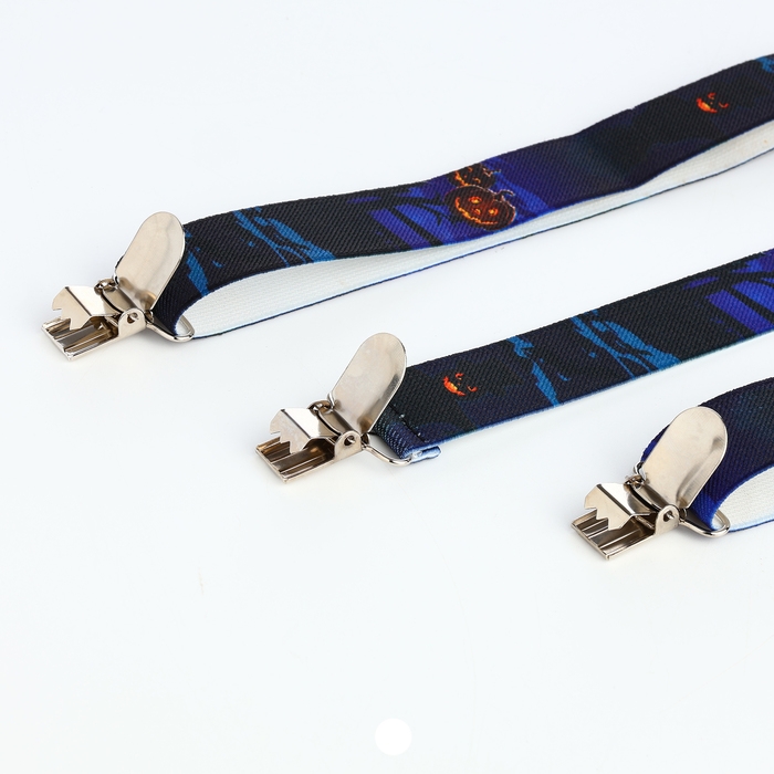 Подтяжки взрослые, ширина 2,5 см, цвет синий Подтяжки взрослые, ширина 2,5 см, цвет синий