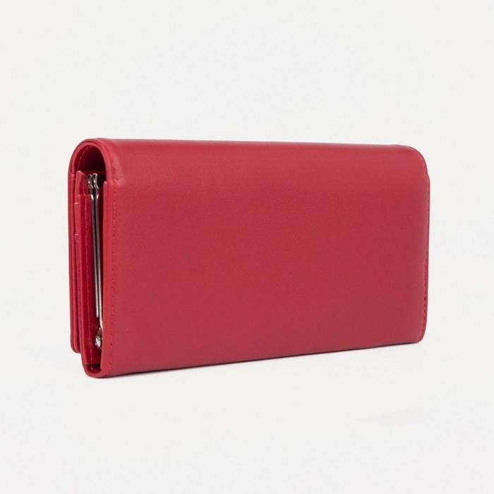 Кошелёк женский на кнопке, цвет красный