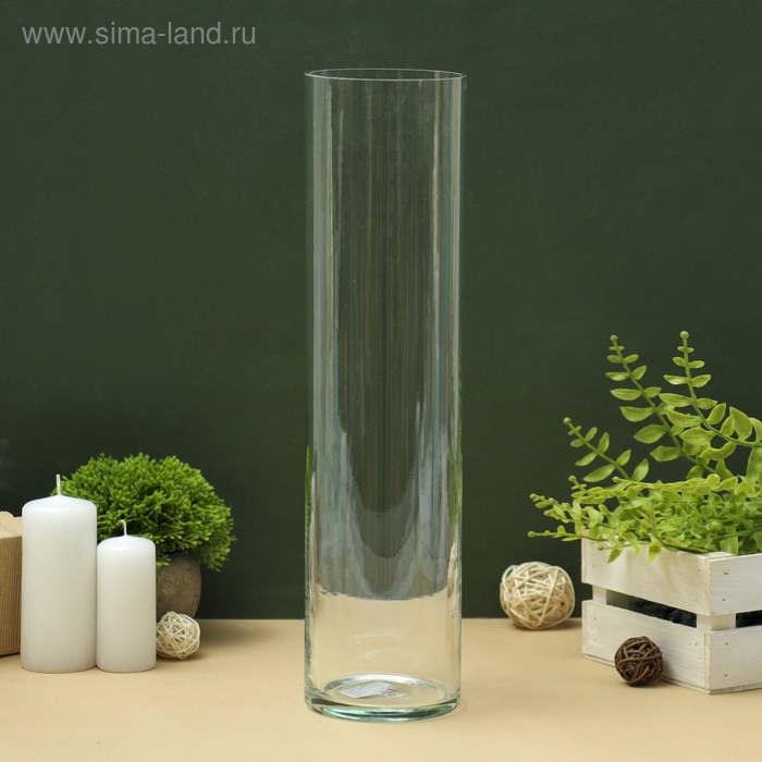 Ваза  Ваза "Цилиндр" d=10см, h=40 см, v=2.6л (толщ. стекла 4мм) прозр. (без декора)