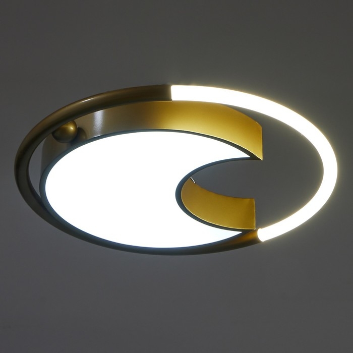 Люстра с ПДУ 2220/1 LED 110Вт диммер золото 48х48х7 см BayerLux