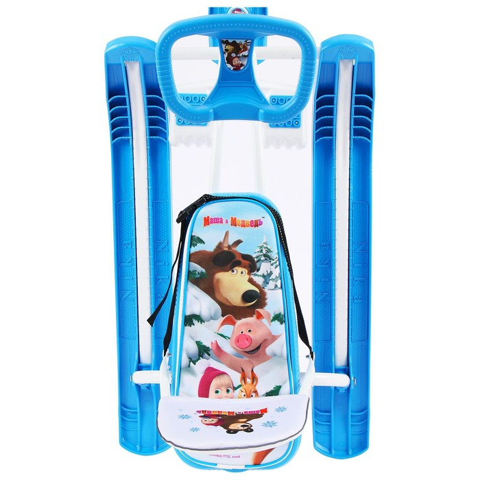 Снегокат «Маша и медведь», СММ2, со спинкой и ремнём безопасности,цвет голубой/белый Снегокат «Маша и медведь», СММ2, со спинкой и ремнём безопасности,цвет голубой/белый