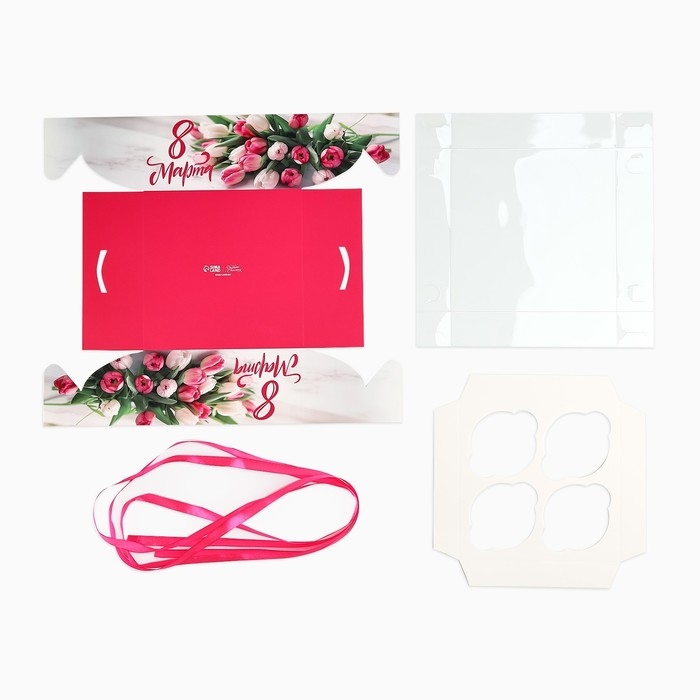 Коробка для капкейка «Нежность», 16 х 16 х 7.5 см Коробка для капкейка «Нежность», 16 х 16 х 7.5 см