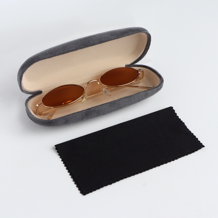 Футляр для очков на хлопушке, длина 16 см, цвет серый Футляр для очков на хлопушке, длина 16 см, цвет серый