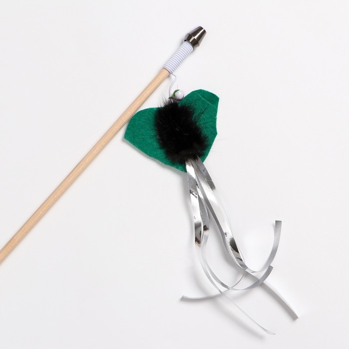 Дразнилка - удочка  Дразнилка - удочка "Сердце с норкой и дождиком" на деревянной палочке, микс цветов