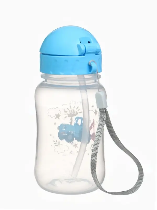 Поильник-непроливайка с трубочкой, 270 мл, Синий трактор Поильник-непроливайка с трубочкой, 270 мл, Синий трактор