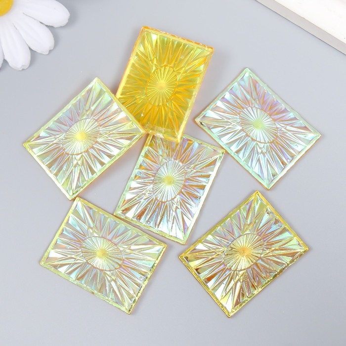 Декор для творчества пластик Декор для творчества пластик "Вспышка" голография оранж набор 6 шт 4х3 см