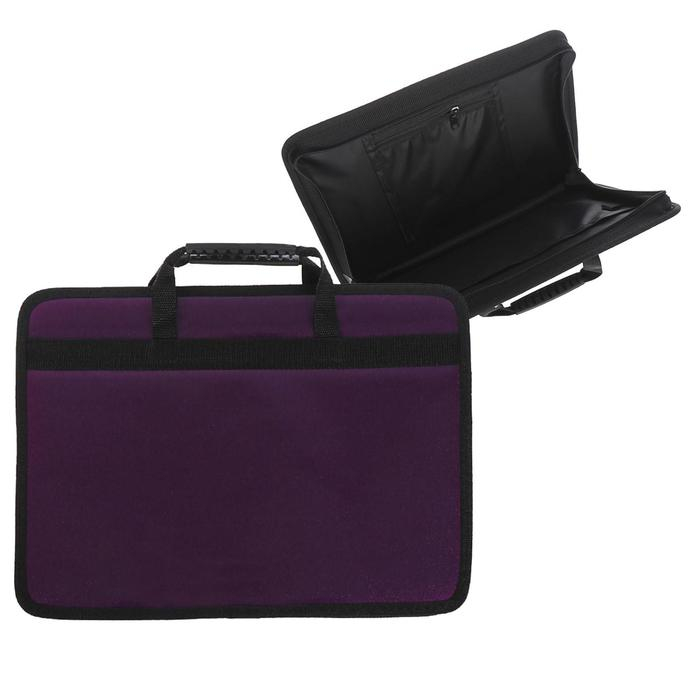 Папка с ручками каркасная А4, 330 х 240 х 50 мм, искусственная кожа, лак Папка с ручками каркасная А4, 330 х 240 х 50 мм, искусственная кожа, лак "Гатчина" фиолетовая 5С13