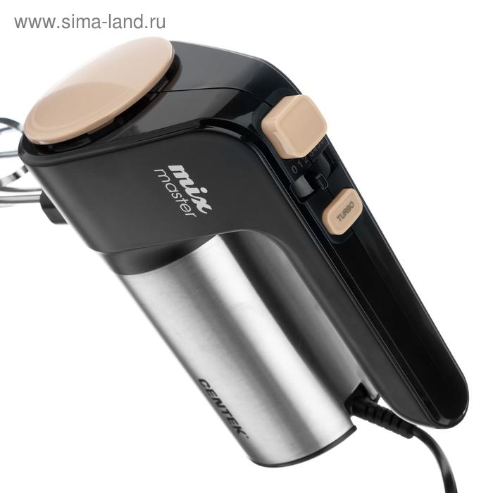 Миксер Centek CT-1123 Beige, ручной, 800 Вт, 6 скоростей, турбо-режим, чёрно-бежевый Миксер Centek CT-1123 Beige, ручной, 800 Вт, 6 скоростей, турбо-режим, чёрно-бежевый