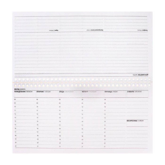 Планинг недатированный 130 х 300 мм, 50 листов, на гребне, мягкая обложка, "Самому лучшему учителю"