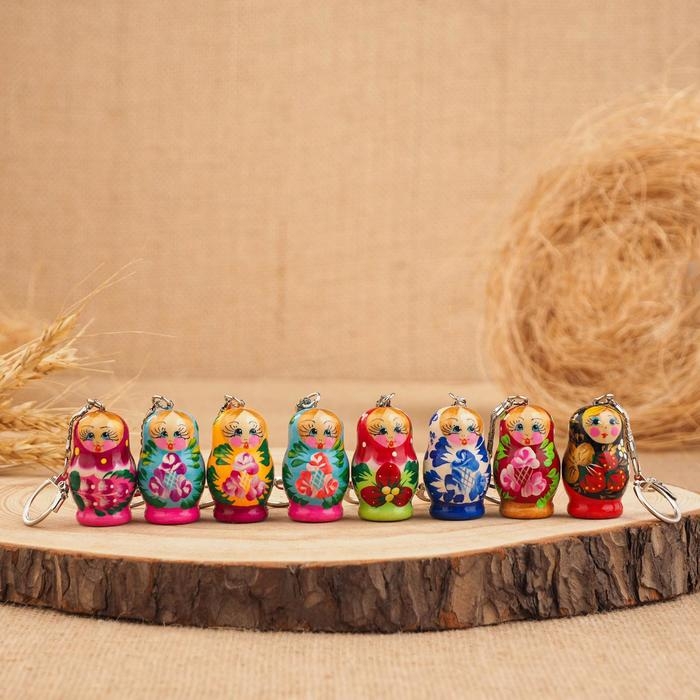 Брелок  Брелок "Матрёшка", 4,5х2,5 см, ручная роспись, микс