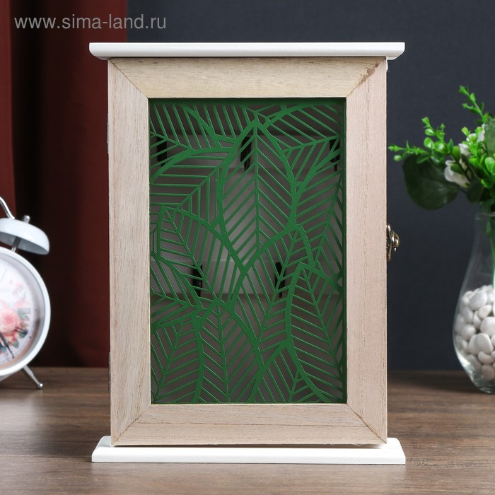 Ключница дерево 5 крючков Ключница дерево 5 крючков "Зелёные листья" 25,5х19х6 см