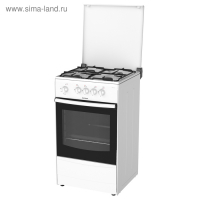 Плита Darina 1A GM 441 002 W, газовая, 4 конфорки, 50 л, газовая духовка, белая