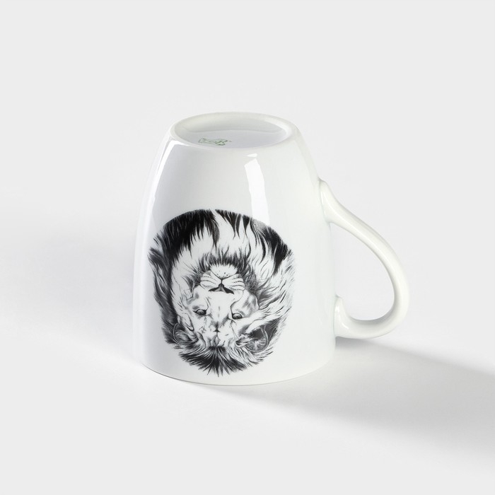 Кружка фарфоровая «Лев», 300 мл, белая Кружка фарфоровая «Лев», 300 мл, белая