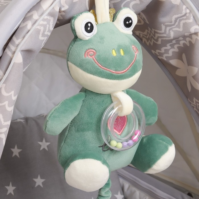 Подвеска музыкальная «Лягушастик», заводная, с погремушкой, на кроватку, коляску, Крошка Я Подвеска музыкальная «Лягушастик», заводная, с погремушкой, на кроватку, коляску, Крошка Я