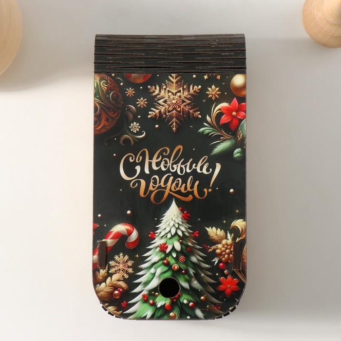 Новогодняя шкатулка-книга  Новогодняя шкатулка-книга "С Новым годом" 13х7х4 см