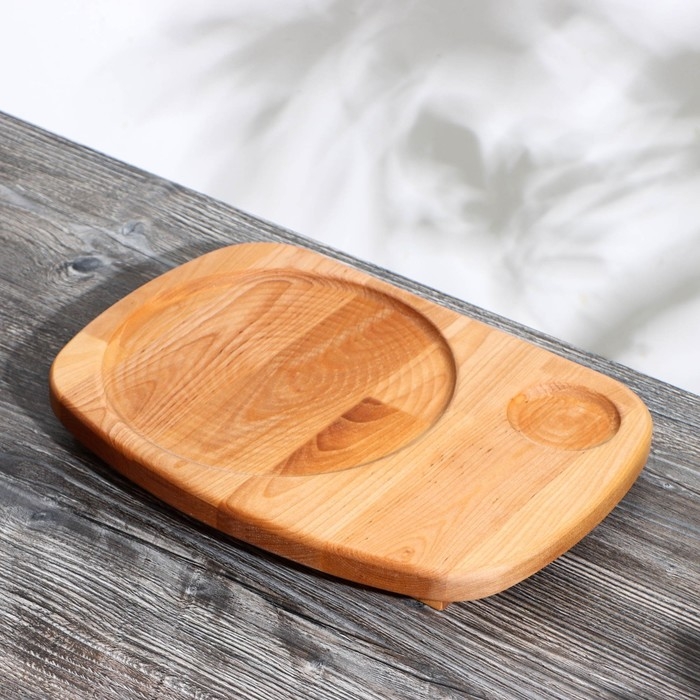 Подставка для сковороды Adelica, для подачи горячего, пропитано минеральным маслом, 30,5×22 см, d=19 см, d=6 см, берёза Подставка для сковороды Adelica, для подачи горячего, пропитано минеральным маслом, 30,5×22 см, d=19 см, d=6 см, берёза