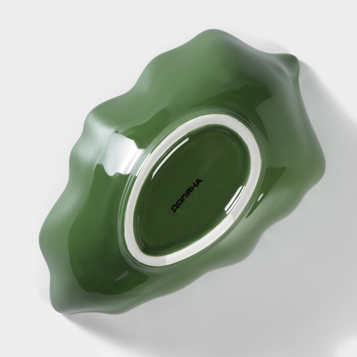 Салатник Доляна «Лист», 18×11 см, цвет зелёный Салатник Доляна «Лист», 18×11 см, цвет зелёный