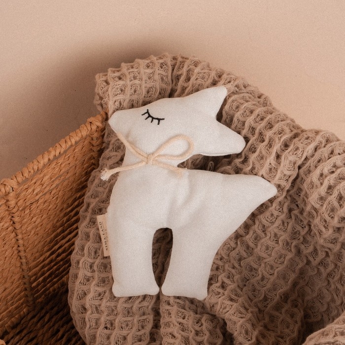 Мягкая игрушка «Оленёнок», 15 см, цвет белый, с бантиком Мягкая игрушка «Оленёнок», 15 см, цвет белый, с бантиком