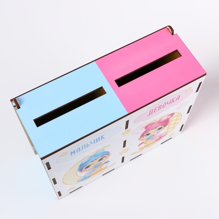 Семейный банк для сбора денег на малыша на свадьбу «Девочка или мальчик», 21 х 18 х 7,7 см. Семейный банк для сбора денег на малыша на свадьбу «Девочка или мальчик», 21 х 18 х 7,7 см.