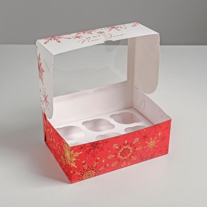 Коробка для капкейков «Let it snow», 17 х 25 х 10см, Новый год Коробка для капкейков «Let it snow», 17 х 25 х 10см, Новый год