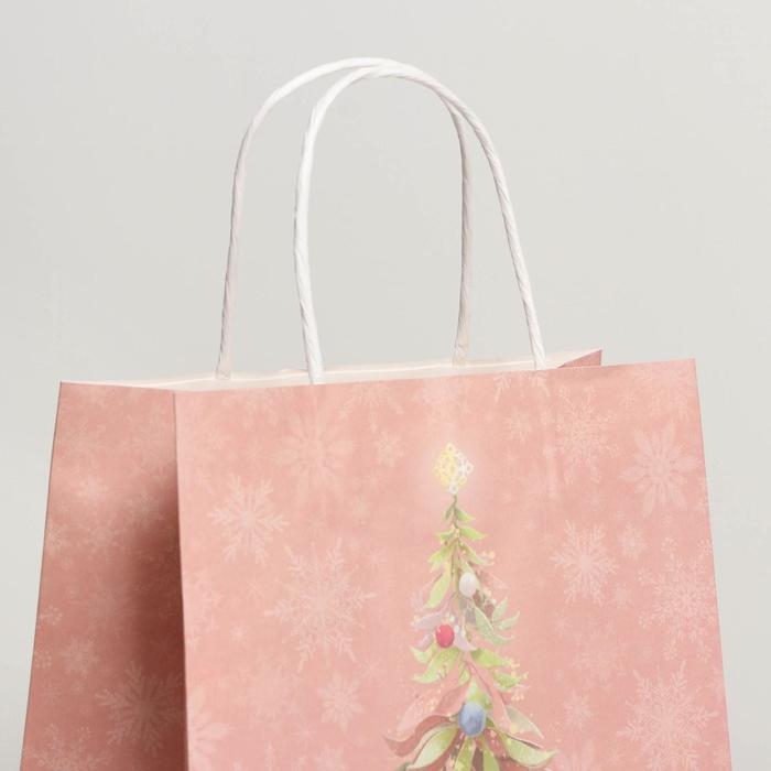 Пакет подарочный новогодний крафтовый «Новогодние сны», 22 х 25 х 12 см, Новый год Пакет подарочный новогодний крафтовый «Новогодние сны», 22 х 25 х 12 см, Новый год