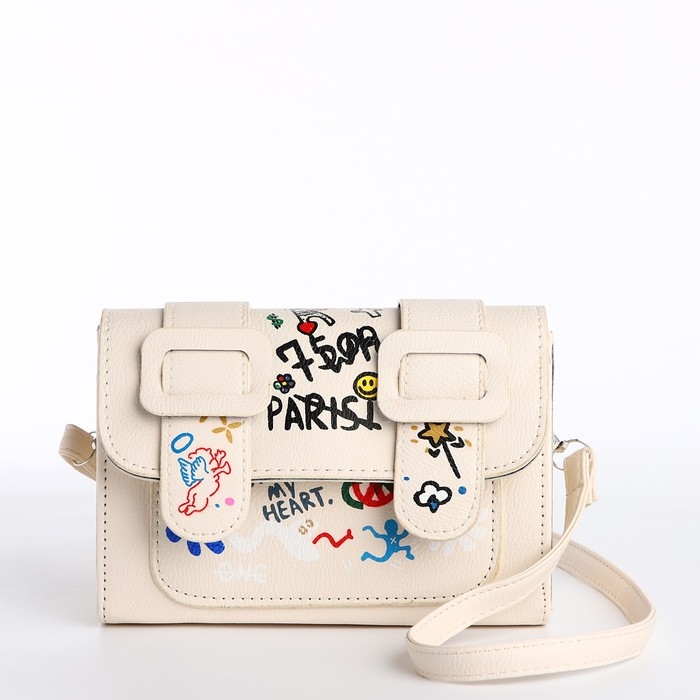 Сумка женская-мессенджер, цвет белый 18,5*13*8 см Сумка женская-мессенджер, цвет белый 18,5*13*8 см