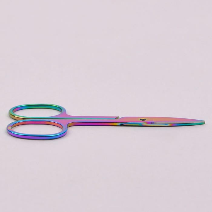 Ножницы маникюрные, прямые, широкие, 8,8 см, цвет хамелеон Ножницы маникюрные, прямые, широкие, 8,8 см, цвет хамелеон