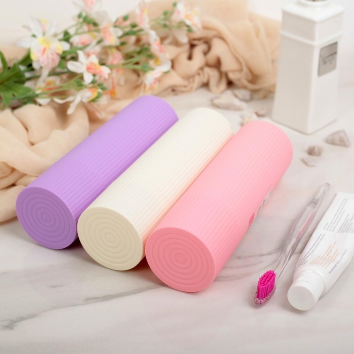 Футляр для зубной щётки и пасты «Рифлёный», 19,2×6 см, цвет МИКС Футляр для зубной щётки и пасты «Рифлёный», 19,2×6 см, цвет МИКС