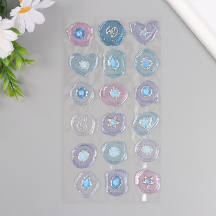 Наклейки для творчества пластик Наклейки для творчества пластик "Голубые богатства" 9,3х20,4 см