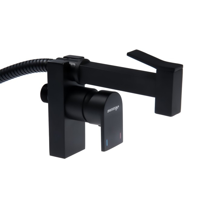 Смеситель для биде Accoona A3290F-4, с гигиеническим душем, настенный, черный Смеситель для биде Accoona A3290F-4, с гигиеническим душем, настенный, черный