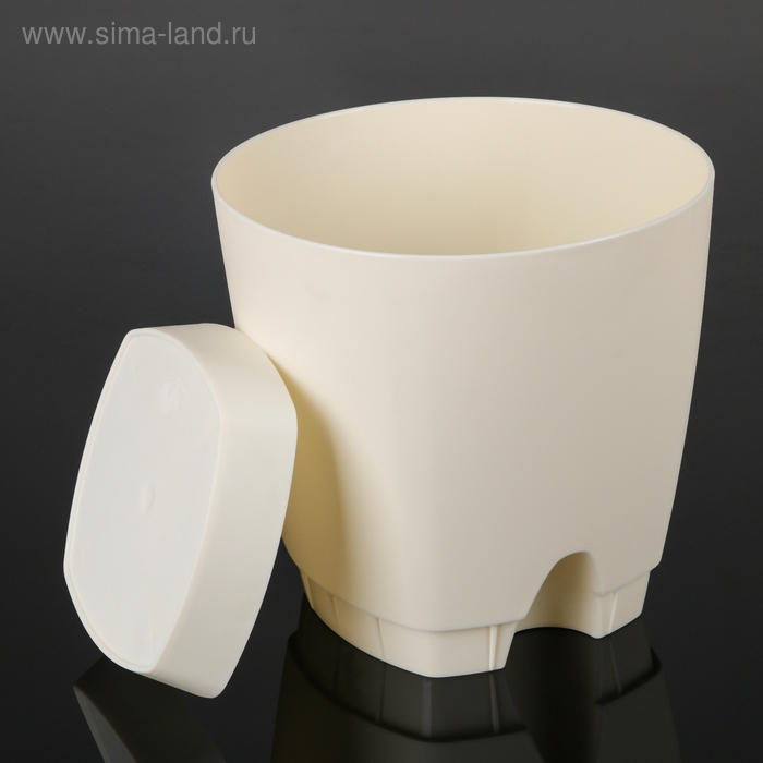 Горшок для цветов с прикорневым поливом Amsterdam, 2,5 л, цвет сливочный Горшок для цветов с прикорневым поливом Amsterdam, 2,5 л, цвет сливочный