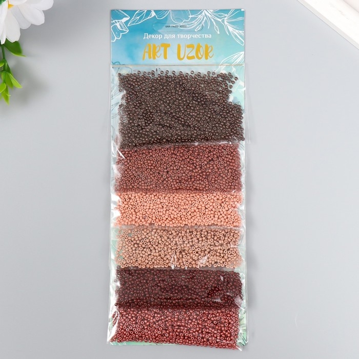 Бисер круглый 12/0  Бисер круглый 12/0 "Осенний лес" 6 цветов х 10 гр 20х8 см