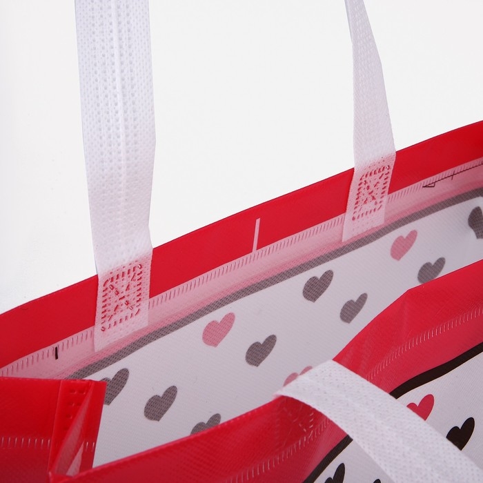 Сумка хозяйственная без застёжки, цвет белый/розовый Сумка хозяйственная без застёжки, цвет белый/розовый