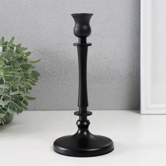 Подсвечник металл на 1 свечу Подсвечник металл на 1 свечу "Шанто" d=2 см чёрный 10х10х22 см