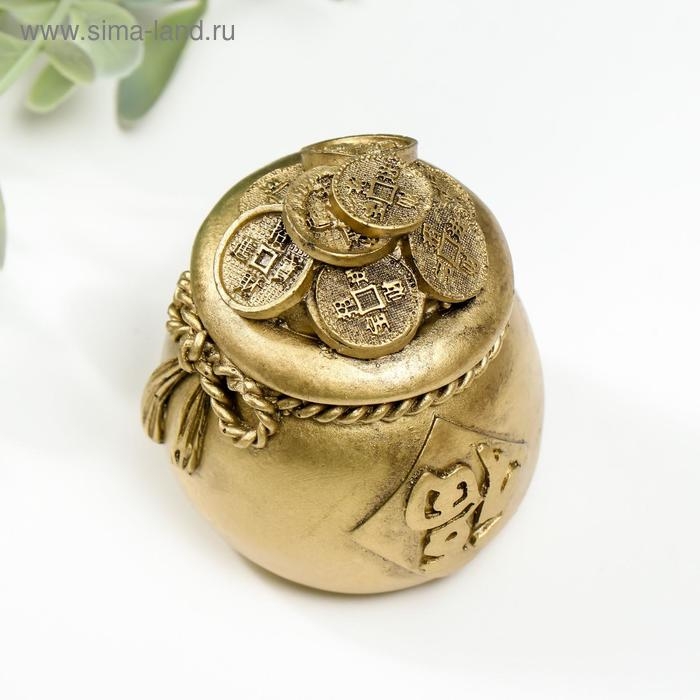 Нэцке полистоун бронза Нэцке полистоун бронза "Мешочек с монетами" 6,5х5,5х5,5 см