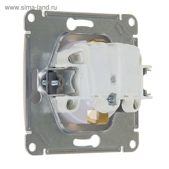 Розетка SE Glossa, 16 А, 250 В, встраиваемая, с з/к, IP20, белая, GSL000143