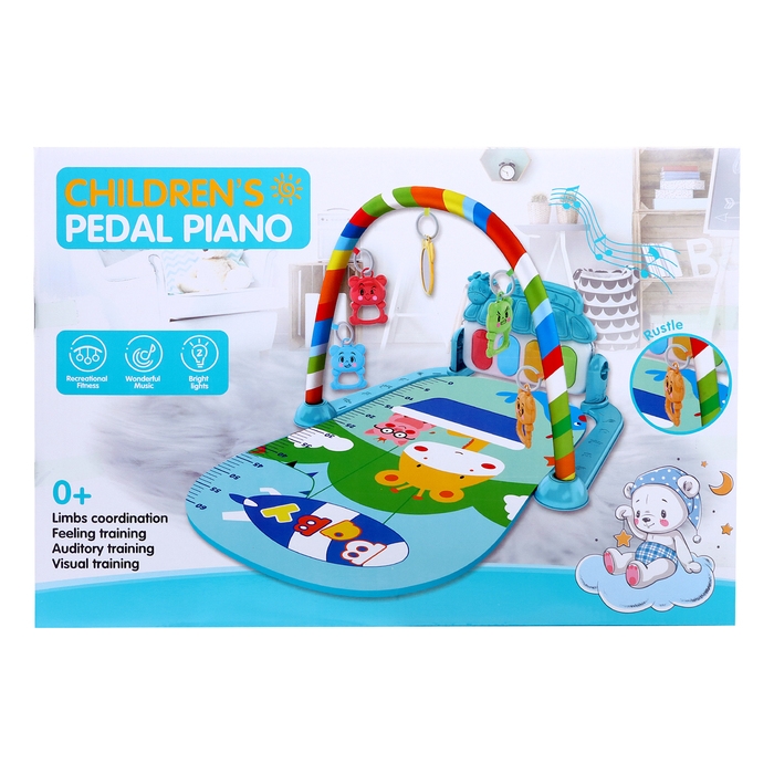 Музыкальный развивающий коврик «Весёлые зверята», цвет голубой Музыкальный развивающий коврик «Весёлые зверята», цвет голубой