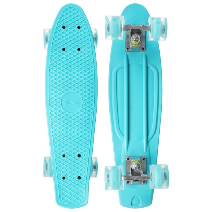 Пенниборд ONLYTOP, 56х15 см, колёса световые PU 60х45 см, алюминиевая рама, цвет бирюзовый Пенниборд ONLYTOP, 56х15 см, колёса световые PU 60х45 см, алюминиевая рама, цвет бирюзовый