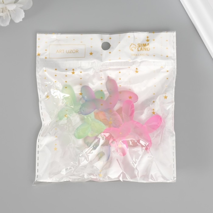 Подвеска для творчества пластик Подвеска для творчества пластик "Воздушный шарик - Собачка" МИКС матовая 1,1х4,5х4,7 см