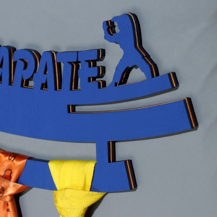 Медальница  Медальница "Карате" синий цвет, 28х12 см