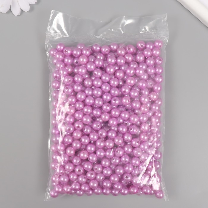 Набор бусин Набор бусин "Жемчуг" d 10 мм, 250 гр, сиреневый